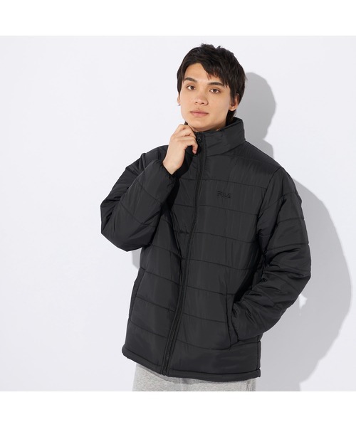 FILA(フィラ)の「FILA フィラ ブランド ロゴ 軽量 厚手 中綿 スタンドジャケット ジャンパー(ブルゾン・メンズ・パープル/ネイビー/ブラック/カーキ・M/L/LL)」の5枚目の写真