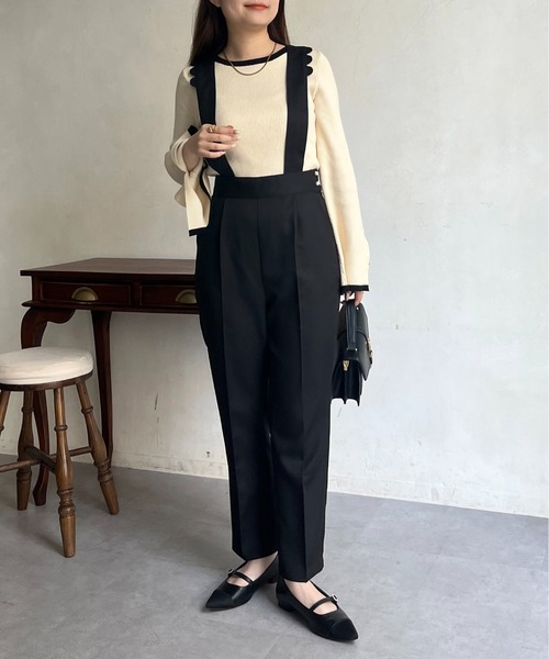 prose verse（プロズヴェール）の「スカラップサスペンダーパンツ（サロペット/オーバーオール・レディース・ブラック・MEDIUM/LARGE）」の5枚目の写真