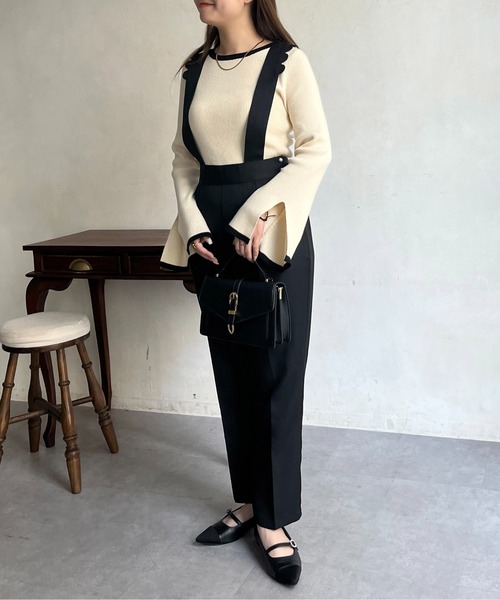 prose verse（プロズヴェール）の「スカラップサスペンダーパンツ（サロペット/オーバーオール・レディース・ブラック・MEDIUM/LARGE）」の7枚目の写真