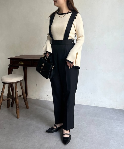 prose verse（プロズヴェール）の「スカラップサスペンダーパンツ（サロペット/オーバーオール・レディース・ブラック・MEDIUM/LARGE）」の8枚目の写真