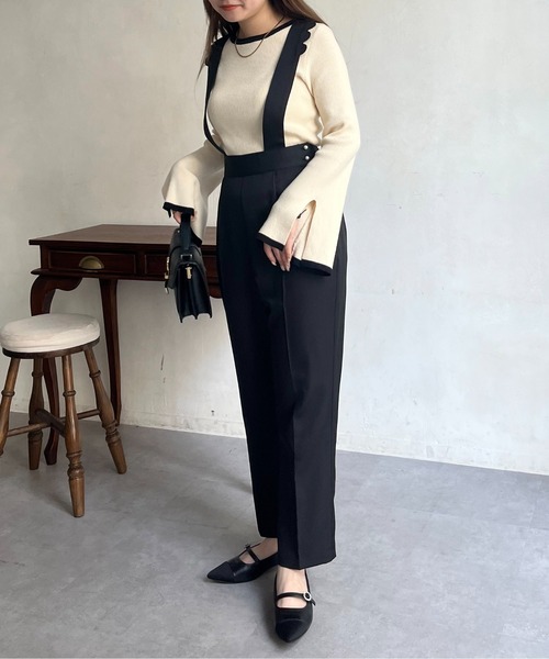 prose verse（プロズヴェール）の「スカラップサスペンダーパンツ（サロペット/オーバーオール・レディース・ブラック・MEDIUM/LARGE）」の9枚目の写真