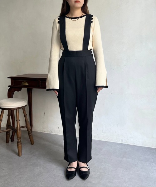 prose verse（プロズヴェール）の「スカラップサスペンダーパンツ（サロペット/オーバーオール・レディース・ブラック・MEDIUM/LARGE）」の10枚目の写真