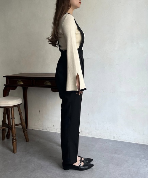 prose verse（プロズヴェール）の「スカラップサスペンダーパンツ（サロペット/オーバーオール・レディース・ブラック・MEDIUM/LARGE）」の11枚目の写真