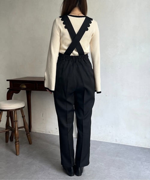 prose verse（プロズヴェール）の「スカラップサスペンダーパンツ（サロペット/オーバーオール・レディース・ブラック・MEDIUM/LARGE）」の12枚目の写真