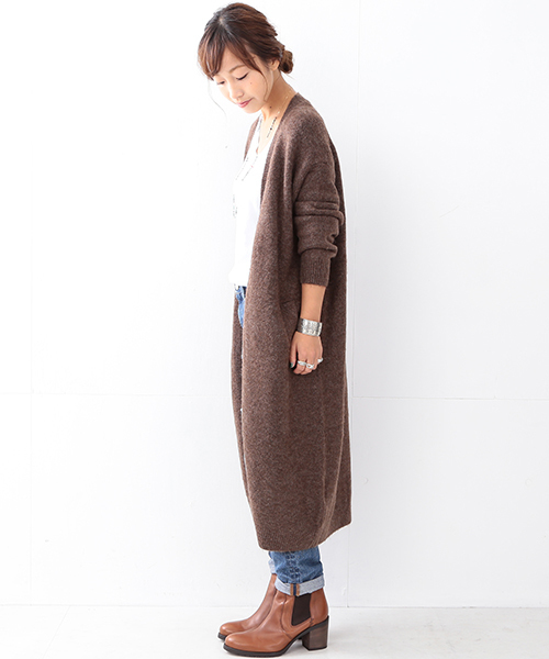 Ray BEAMS(レイビームス)の「■Ray BEAMS / ロング ガウン コーディガン(カーディガン/ボレロ・レディース・ダークブラウン/ライトブルー/ベージュ・ONE SIZE)」の19枚目の写真