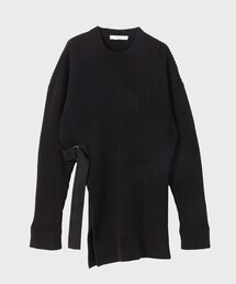 STUDIOUS別注SIDE BELT CREW NECK KNIT