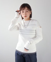 オープンスリーブボーダーニット