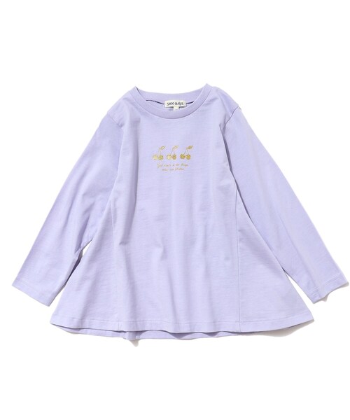 SHOO・LA・RUE（シューラルー）の「◆【110-140cm】GIRLフレアモチーフロンT（Tシャツ/カットソー・キッズ・グリーン系/ベビーピンク/ライトパープル/サックスブルー・11/12/13/14）」の3枚目の写真