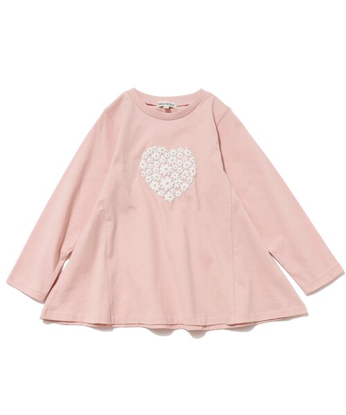 SHOO・LA・RUE（シューラルー）の「◆【110-140cm】GIRLフレアモチーフロンT（Tシャツ/カットソー・キッズ・グリーン系/ベビーピンク/ライトパープル/サックスブルー・11/12/13/14）」の5枚目の写真