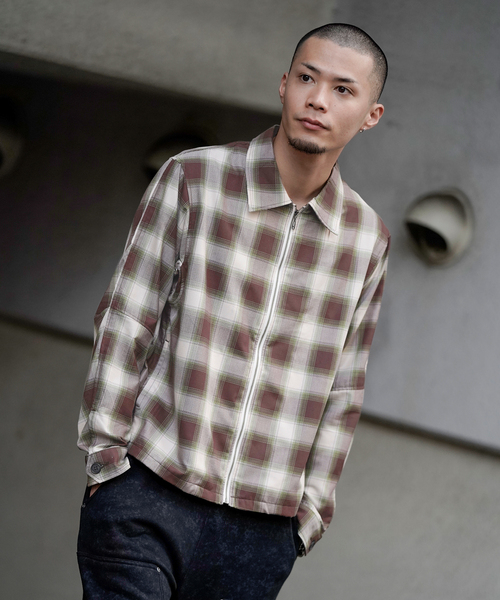 セール】【JIEDA / ジエダ】CHECK ZIP SHIRT（シャツ/ブラウス