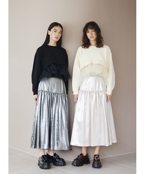 【本物保証】 COEL（コエル）の「オーガンジー切替スウェット（Tシャツ トップス