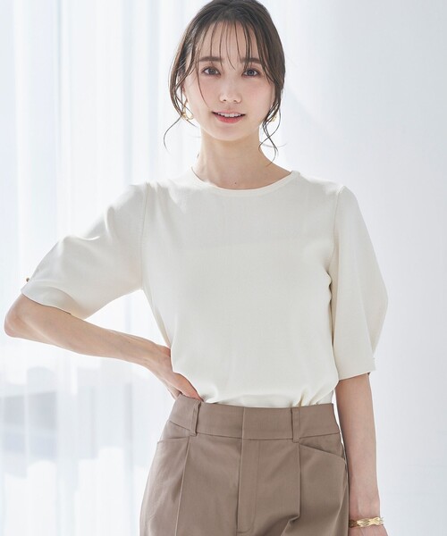 ANY SIS（エニィスィス）の「【洗える】コクーンスリーブ ニット（ニット/セーター・レディース・ライトイエロー系/グレー系/アイボリー系/ピンク系/ライトグリーン系・2）」の3枚目の写真