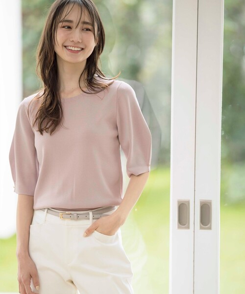 ANY SIS（エニィスィス）の「【洗える】コクーンスリーブ ニット（ニット/セーター・レディース・ライトイエロー系/グレー系/アイボリー系/ピンク系/ライトグリーン系・2）」の5枚目の写真