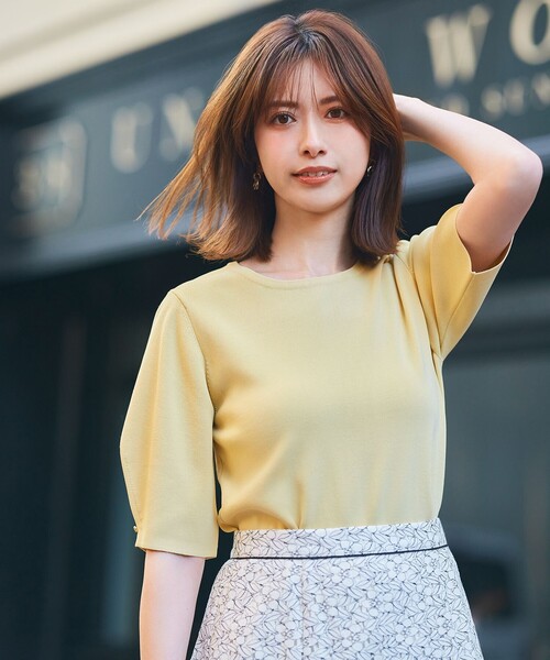 ANY SIS（エニィスィス）の「【洗える】コクーンスリーブ ニット（ニット/セーター・レディース・ライトイエロー系/グレー系/アイボリー系/ピンク系/ライトグリーン系・2）」の6枚目の写真