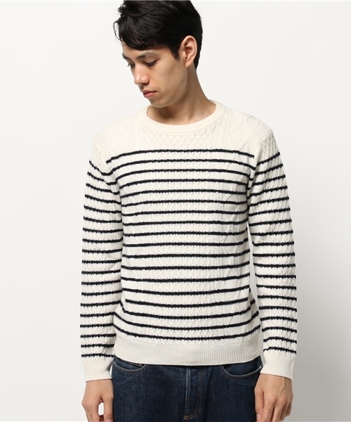 SHIPS(シップス)の「SC: SHIPS(シップス) 9ゲージ ランダム/アラン クルーネック ニット■(ニット/セーター・メンズ・オフホワイト/ホワイト/ブラック/レッド/ネイビー/ダークブルー/グリーン/グレー/ブルー/ワインレッド/ホワイト系その他・LARGE/X-LARGE/MEDIUM/SMALL)」の13枚目の写真