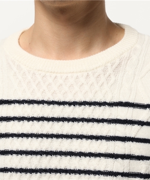 SHIPS(シップス)の「SC: SHIPS(シップス) 9ゲージ ランダム/アラン クルーネック ニット■(ニット/セーター・メンズ・オフホワイト/ホワイト/ブラック/レッド/ネイビー/ダークブルー/グリーン/グレー/ブルー/ワインレッド/ホワイト系その他・LARGE/X-LARGE/MEDIUM/SMALL)」の16枚目の写真