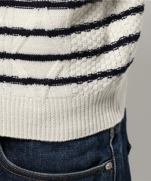 SHIPS(シップス)の「SC: SHIPS(シップス) 9ゲージ ランダム/アラン クルーネック ニット■(ニット/セーター・メンズ・オフホワイト/ホワイト/ブラック/レッド/ネイビー/ダークブルー/グリーン/グレー/ブルー/ワインレッド/ホワイト系その他・LARGE/X-LARGE/MEDIUM/SMALL)」の18枚目の写真