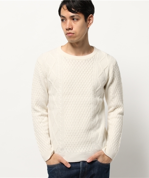 SHIPS(シップス)の「SC: SHIPS(シップス) 9ゲージ ランダム/アラン クルーネック ニット■(ニット/セーター・メンズ・オフホワイト/ホワイト/ブラック/レッド/ネイビー/ダークブルー/グリーン/グレー/ブルー/ワインレッド/ホワイト系その他・LARGE/X-LARGE/MEDIUM/SMALL)」の22枚目の写真