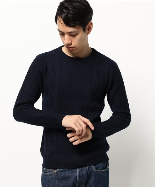 SHIPS(シップス)の「SC: SHIPS(シップス) 9ゲージ ランダム/アラン クルーネック ニット■(ニット/セーター・メンズ・オフホワイト/ホワイト/ブラック/レッド/ネイビー/ダークブルー/グリーン/グレー/ブルー/ワインレッド/ホワイト系その他・LARGE/X-LARGE/MEDIUM/SMALL)」の19枚目の写真