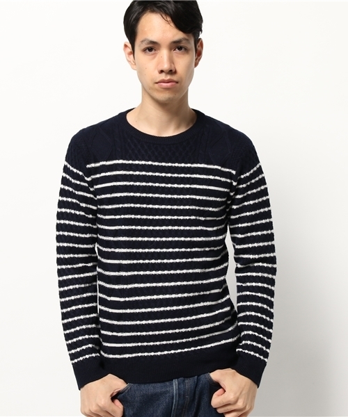 SHIPS(シップス)の「SC: SHIPS(シップス) 9ゲージ ランダム/アラン クルーネック ニット■(ニット/セーター・メンズ・オフホワイト/ホワイト/ブラック/レッド/ネイビー/ダークブルー/グリーン/グレー/ブルー/ワインレッド/ホワイト系その他・LARGE/X-LARGE/MEDIUM/SMALL)」の21枚目の写真