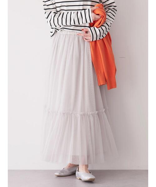 AMERICAN HOLIC（アメリカンホリック）の「ティアードチュールスカート（スカート・レディース・ライトグレー/ブラック・L/M）」の7枚目の写真