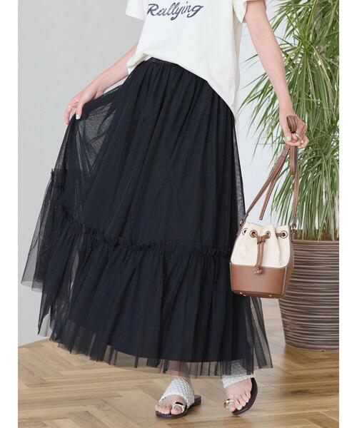 AMERICAN HOLIC（アメリカンホリック）の「ティアードチュールスカート（スカート・レディース・ライトグレー/ブラック・L/M）」の15枚目の写真