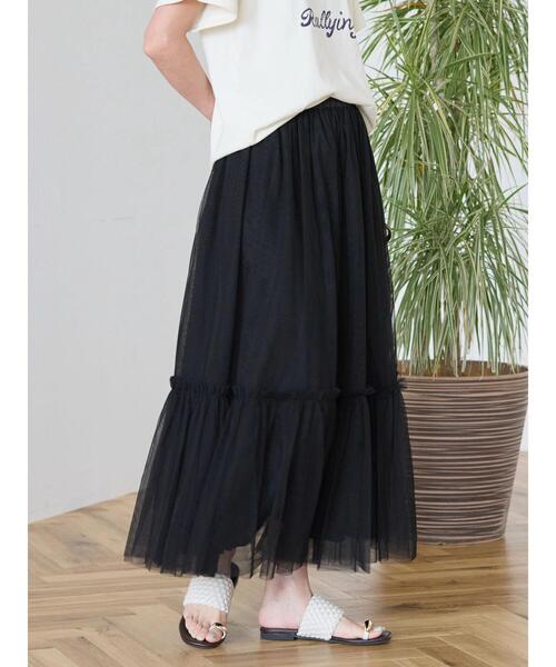 AMERICAN HOLIC（アメリカンホリック）の「ティアードチュールスカート（スカート・レディース・ライトグレー/ブラック・L/M）」の16枚目の写真