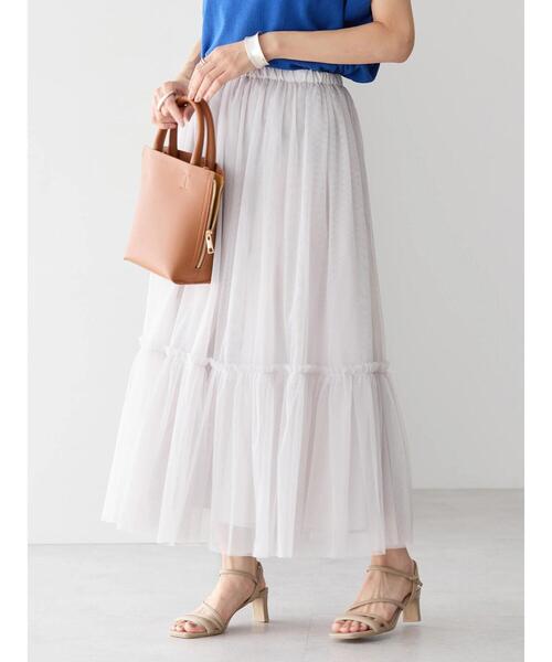 AMERICAN HOLIC（アメリカンホリック）の「ティアードチュールスカート（スカート・レディース・ライトグレー/ブラック・L/M）」の19枚目の写真