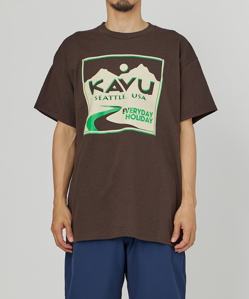 KAVU（カブー）の「KAVU/カブーEveryday Holyday Tee/エブリデイホリデイティー（Tシャツ/カットソー・メンズ・ネイビー/ロイヤルブルー/ホワイト/レッド/チョコ・MEDIUM/LARGE/X-LARGE）」の2枚目の写真