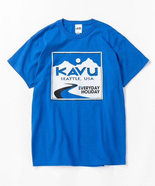 KAVU（カブー）の「KAVU/カブーEveryday Holyday Tee/エブリデイホリデイティー（Tシャツ/カットソー・メンズ・ネイビー/ロイヤルブルー/ホワイト/レッド/チョコ・MEDIUM/LARGE/X-LARGE）」の4枚目の写真