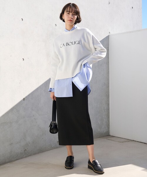 UNFILO（アンフィーロ）の「ミラノリブニットスカート（スカート・レディース・ブラック系/カーキ系・LARGE/MEDIUM/SMALL）」の5枚目の写真