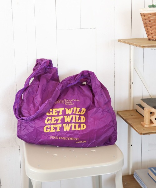 BAYFLOW（ベイフロー）の「TYPOポケッタブルトート（エコバッグ/サブバッグ・レディース・カーキ/グレー/グリーン/オレンジ/パープル・0）」の5枚目の写真