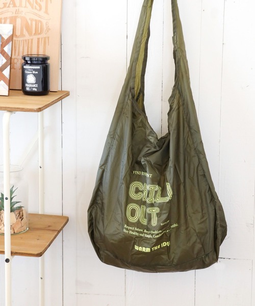 BAYFLOW（ベイフロー）の「TYPOポケッタブルトート（エコバッグ/サブバッグ・レディース・カーキ/グレー/グリーン/オレンジ/パープル・0）」の3枚目の写真
