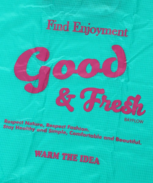 BAYFLOW（ベイフロー）の「TYPOポケッタブルトート（エコバッグ/サブバッグ・レディース・カーキ/グレー/グリーン/オレンジ/パープル・0）」の14枚目の写真