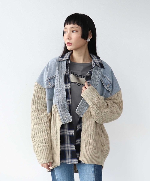 Three Four Time（ｽﾘｰﾌｫｰﾀｲﾑ）の「デニムドッキングネップニット