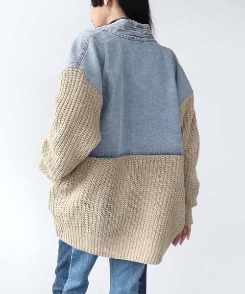 Three Four Time(スリーフォータイム)の「デニムドッキングネップニットカーディガン @(カーディガン/ボレロ・レディース・ベージュ・FREE)」の16枚目の写真