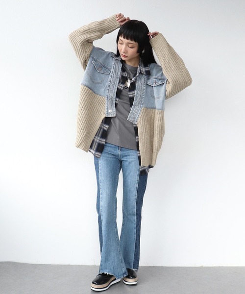 Three Four Time(スリーフォータイム)の「デニムドッキングネップニットカーディガン @(カーディガン/ボレロ・レディース・ベージュ・FREE)」の19枚目の写真