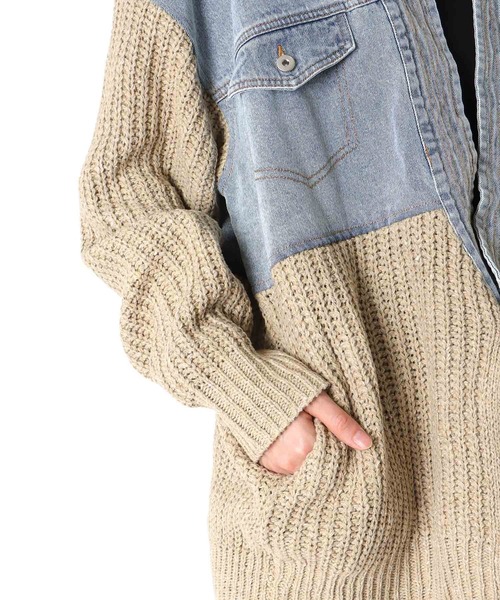 Three Four Time(スリーフォータイム)の「デニムドッキングネップニットカーディガン @(カーディガン/ボレロ・レディース・ベージュ・FREE)」の11枚目の写真