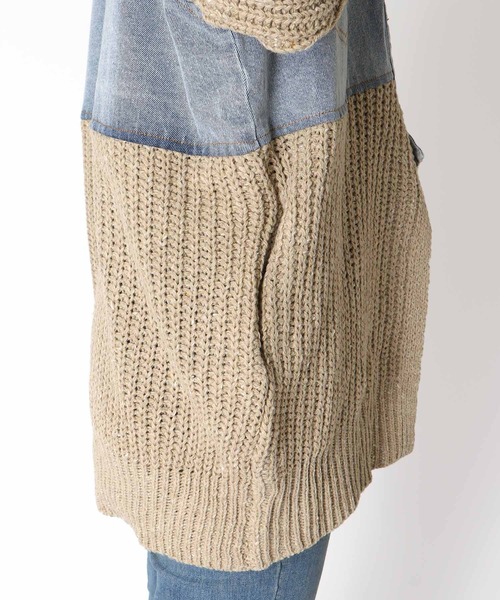 Three Four Time(スリーフォータイム)の「デニムドッキングネップニットカーディガン @(カーディガン/ボレロ・レディース・ベージュ・FREE)」の12枚目の写真