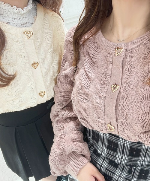 極美品 sheller シェリエ ハートボタン ボーダー カーディガン サイズF 24knit_0031_IMG_15441.jpg?v=