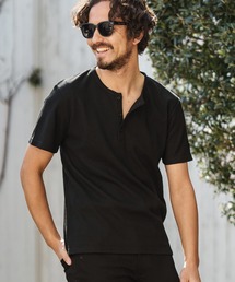mt8902- half sleeve thermal henley cut&sewn Tシャツ