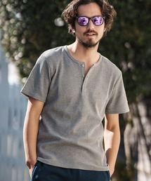 mt8902- half sleeve thermal henley cut&sewn Tシャツ