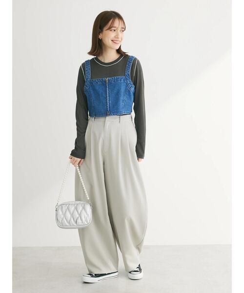 Green　Parks（グリーンパークス）の「デニムビスチェ（ベスト・レディース・ワンウォッシュ/ライトインディゴブルー・FREE）」の14枚目の写真