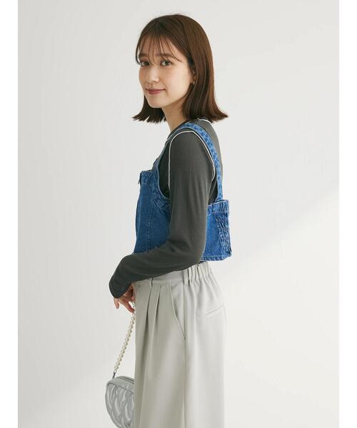 Green　Parks（グリーンパークス）の「デニムビスチェ（ベスト・レディース・ワンウォッシュ/ライトインディゴブルー・FREE）」の18枚目の写真