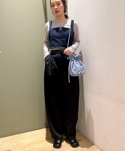 Green　Parks（グリーンパークス）の「デニムビスチェ（ベスト・レディース・ワンウォッシュ/ライトインディゴブルー・FREE）」の10枚目の写真