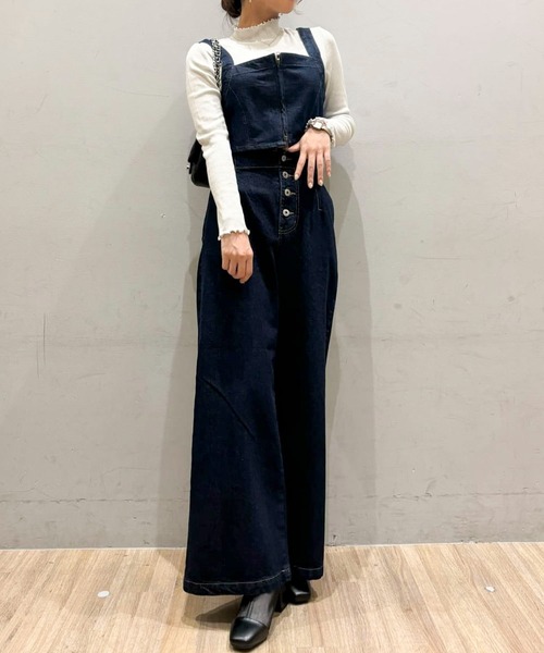 Green　Parks（グリーンパークス）の「デニムビスチェ（ベスト・レディース・ワンウォッシュ/ライトインディゴブルー・FREE）」の13枚目の写真