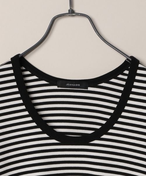JEANASIS(ジーナシス)の「スムーステレコUネックLS 2/115480(Tシャツ/カットソー・レディース・ブラック系その他/ホワイト/ブラック・FREE)」の9枚目の写真