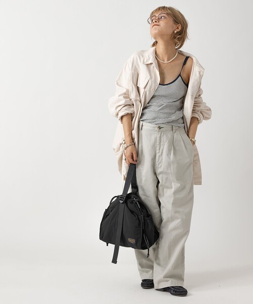 PENDLETON（ペンドルトン）の「【WEB限定】稲葉真理恵さんコラボ  PENDLETON ペンドルトン DRAW 2WAY BAG Design produced by MARIE INABA 巾着 ワンハンドル 2way バッグ（ショルダーバッグ・レディース・ブラック/オフホワイト/オリーブ・FREE）」の7枚目の写真