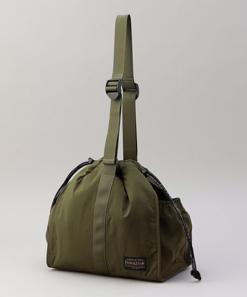 PENDLETON（ペンドルトン）の「【WEB限定】稲葉真理恵さんコラボ  PENDLETON ペンドルトン DRAW 2WAY BAG Design produced by MARIE INABA 巾着 ワンハンドル 2way バッグ（ショルダーバッグ・レディース・ブラック/オフホワイト/オリーブ・FREE）」の14枚目の写真