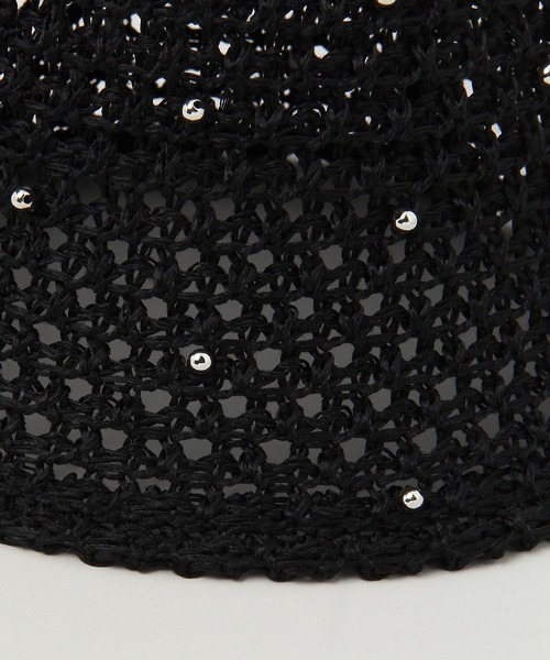 Casselini（キャセリーニ）の「【WOMENS】Casselini/ドットビーズ パール透かし編みバケットハット（ハット・レディース・ブラック/ベージュ・FREE）」の8枚目の写真